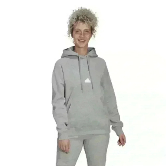 Adidas Gray Relaxed Fit Jacket with Hood - Picture 1 of 5